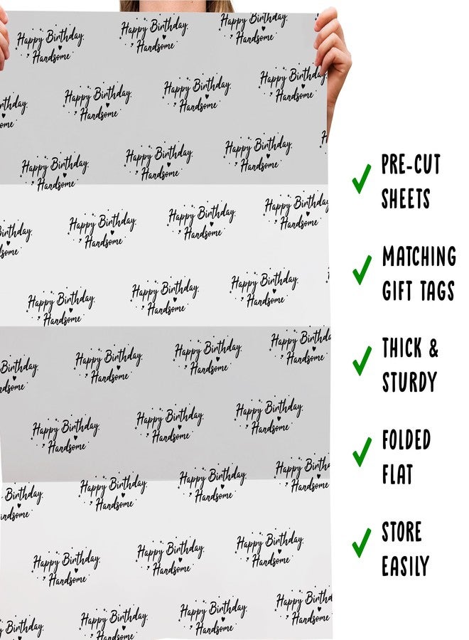 CENTRAL 23 Gray Wrapping Paper for Men - 6 Sheets Giftwrap - Birthday Gift Wrap for Son Boyfriend Husband - Comes With Fun Stickers - Recyclable - Image 5